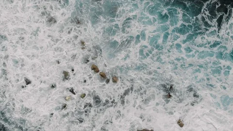 Waves in the Atlantic ocean in El Pris, Tenerife Island, Canary Islands, Spain Stock Footage 108688979