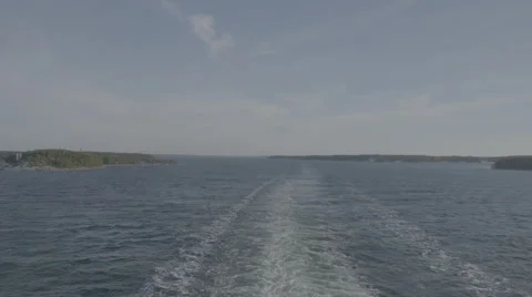 Waves from the back of a Finnish ferry Stock Footage 64555695