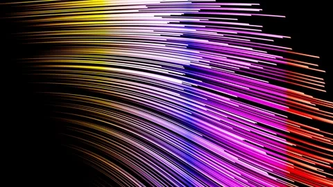 Waves background with neon curves VJ loop0001-0300 Stock Footage 338443481