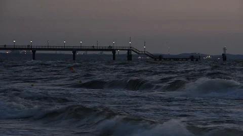 Waves at Baltic Sea in evening Stock-Footage 115799940