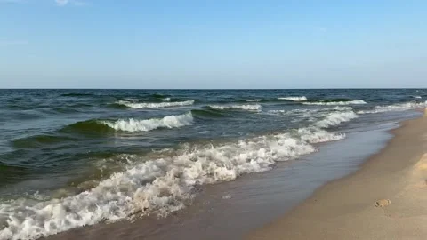 Waves on the Baltic Sea shore Stock Footage 314797130
