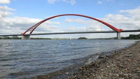 Waves on the bank of the river Ob Stock Footage 93613264