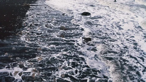 Waves on the Beach from Above Stock Footage 100517366