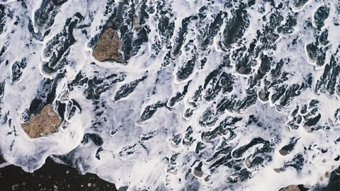 Waves on the Beach from Above Stock Footage 100517405