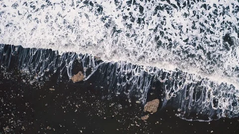 Waves on the Beach from Above Stock Footage 100517471
