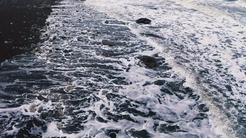 Waves on the Beach from Above Stock Footage 100517502