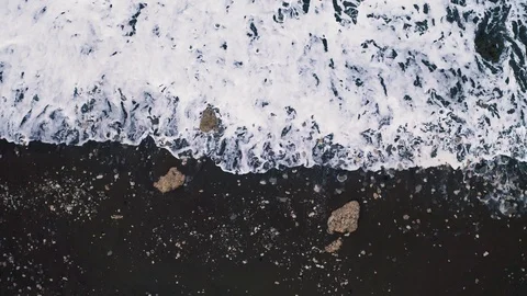 Waves on the Beach from Above Stock Footage 100517509