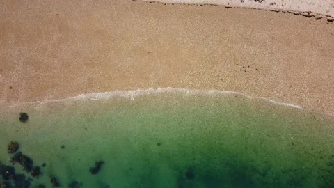 Waves on a Beach from above Stock Footage 163661021