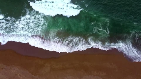 Waves On The Beach From Above, Marin County, California, Cinematic, Beautiful Stock Footage 273747517