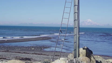 Waves at beach in Alaska Video stock 199986247