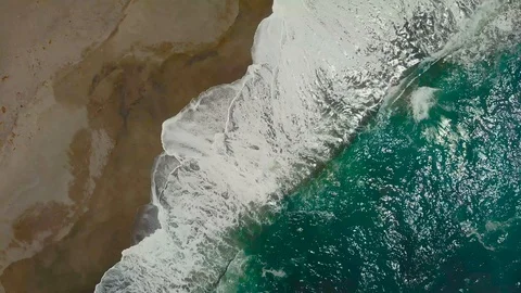 Waves at Beach Areal 4k Stock Footage 94241606