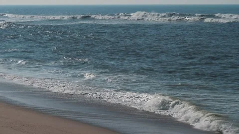 Waves on beach, Atlantic Ocean, coast of Portugal Stock Footage 104353443