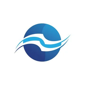 Waves beach blue logo and symbols template icons app Stock Illustration