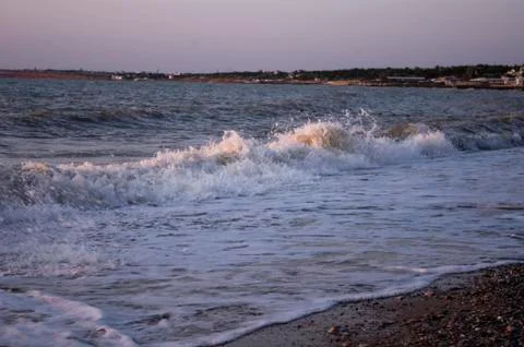 Waves on the beach with blue sky Stock-Fotos