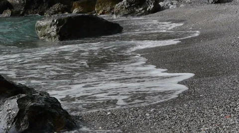 Waves on the beach Calaiza Stock Footage 35870427