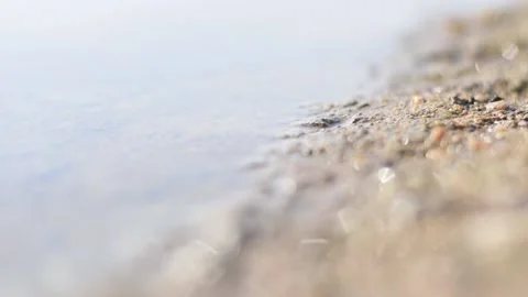 Waves on beach close up of ganga river in afternoon . Stock Footage 158826399
