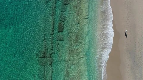 Waves on beach crystal clear water Stock Footage 147515302