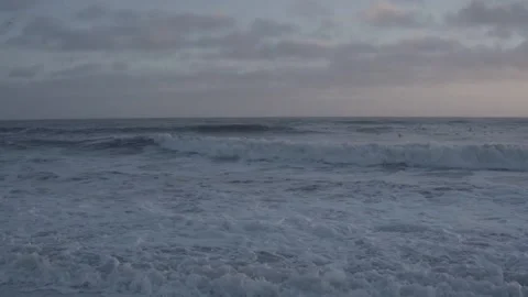 Waves at the Beach in Denmark / cinematic video Stock Footage 173078737