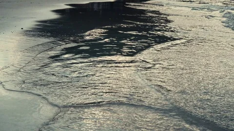 Waves on the beach during sunset Stock Footage 103410403