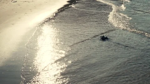 Waves on the beach during sunset Stock Footage 103410451