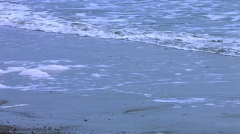 Waves at the Beach During The Winter Stock Footage 45370618