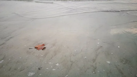 Waves On The Beach At Dusk. Stock Footage 99820740