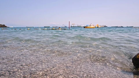 Waves on the beach of Erchie Italy Stock Footage 104496326