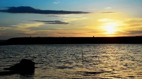 Waves at the beach in evening Stock Footage 40467579