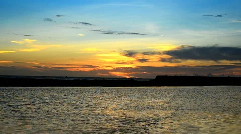 Waves at the beach in evening Stock Footage 40467636