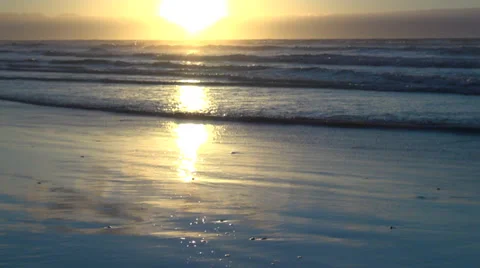 Waves on a beach Stock Footage 27350103