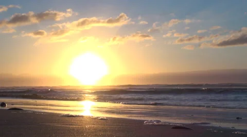 Waves on a beach Stock Footage 27350490