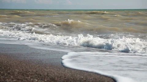 Waves on the beach. Stock Footage 37164467