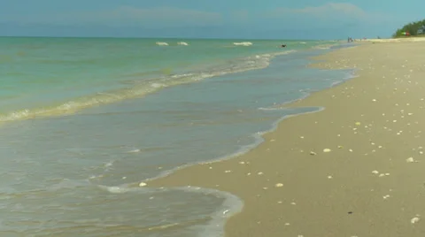 Waves on beach Stock Footage 39720574