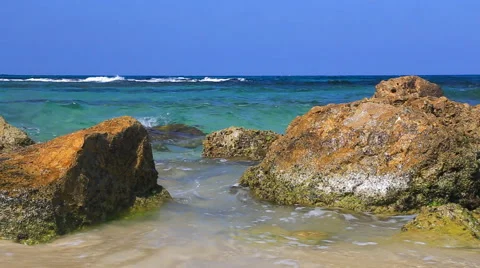 Waves On The Beach Stock Footage 42474278