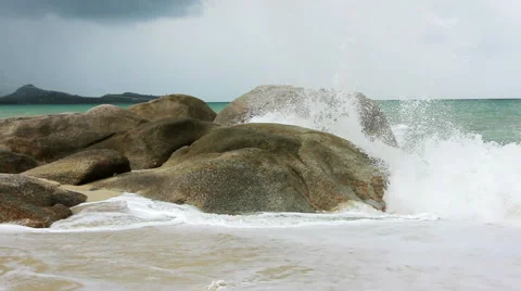 Waves on a Beach Stock Footage 45304980