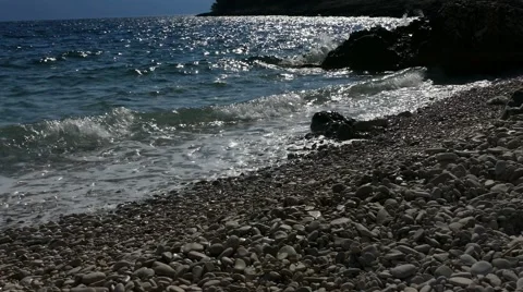 Waves on Beach Stock Footage 54911136