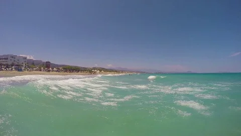 Waves on a beach Stock Footage 71535319