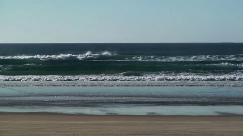Waves on a Beach Stock Footage 74874430