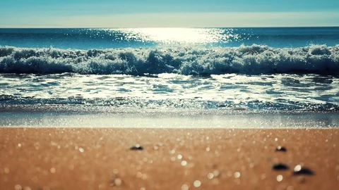 Waves on the beach Video stock 86082542