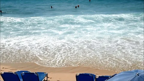 Waves on a beach Stock Footage 105614073