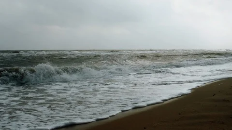 Waves On The Beach Video stock 107989581