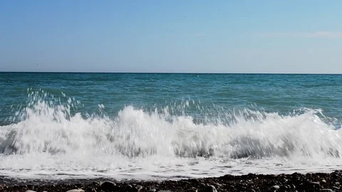 Waves on the beach Stock Footage 125802639