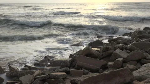 Waves on a beach Stock Footage 197046613