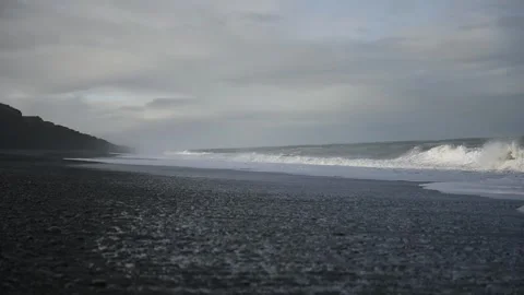 Waves on a beach Stock Footage 243422081