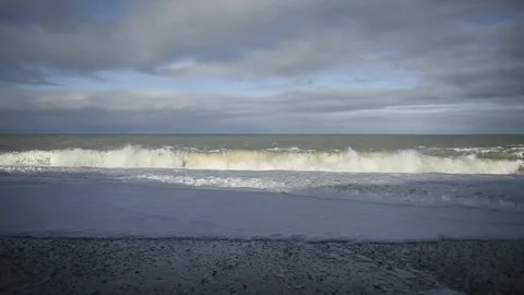 Waves on a beach Stock Footage 243422108