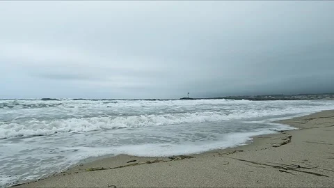 Waves on the beach in Galizia Stock Footage 211674226