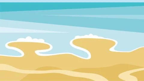 Waves on the beach Stock Illustration