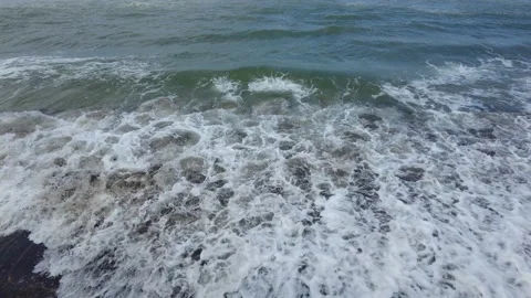 Waves on the beach, Kovalam beach, Thiruvananthapuram, Kerala Stock Footage 201640353