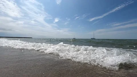 Waves on the beach Marker Wadden (+ audio)2 Stock Footage 211629684