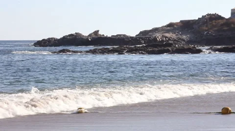 Waves on a beach in mexico Stock Footage 1067069